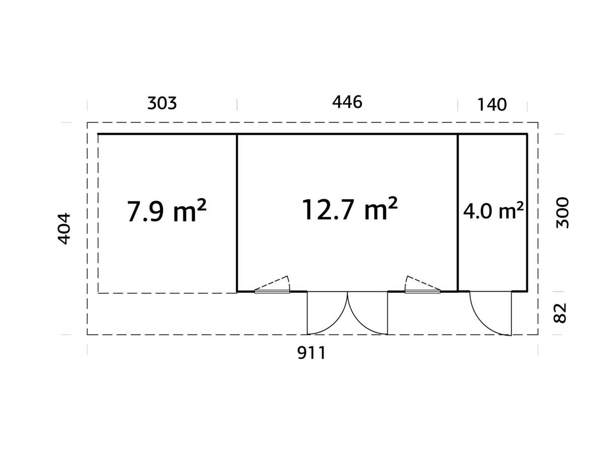 Palmako Aurelia gjestehytte 16,7+7,9 m2