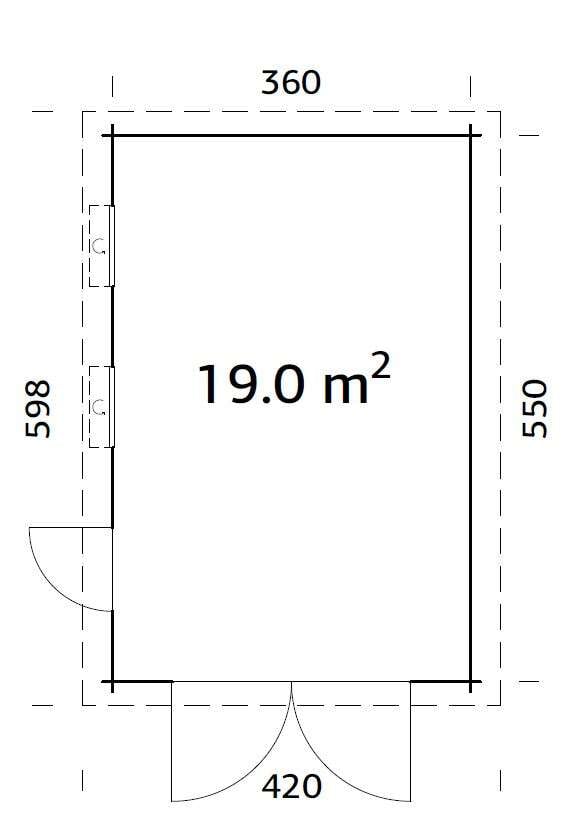 Palmako Rasmus 19.0 garasjebod m/treport