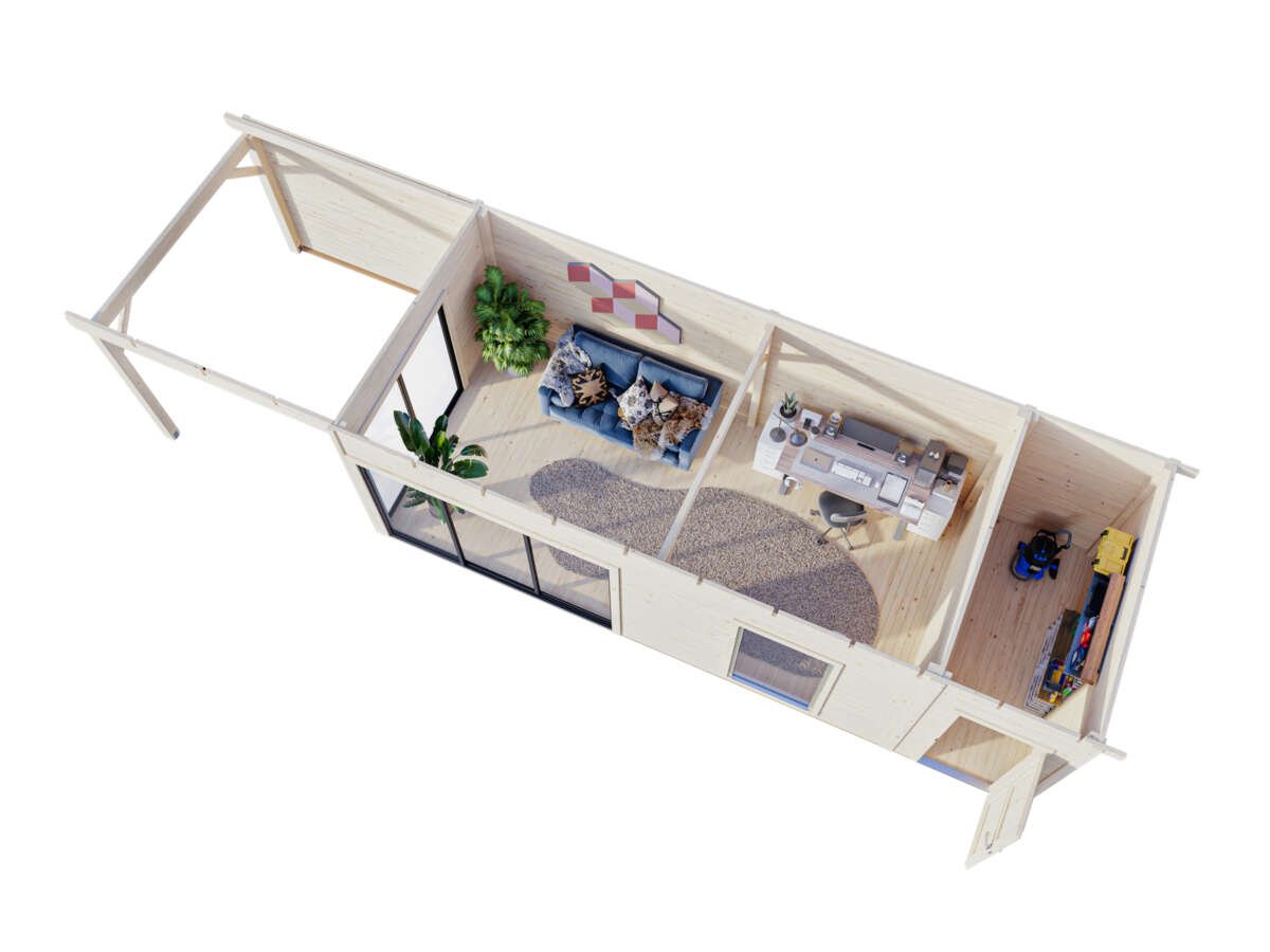 Palmako Andrea Slide Plus hagestue 21,1+7,9 m2