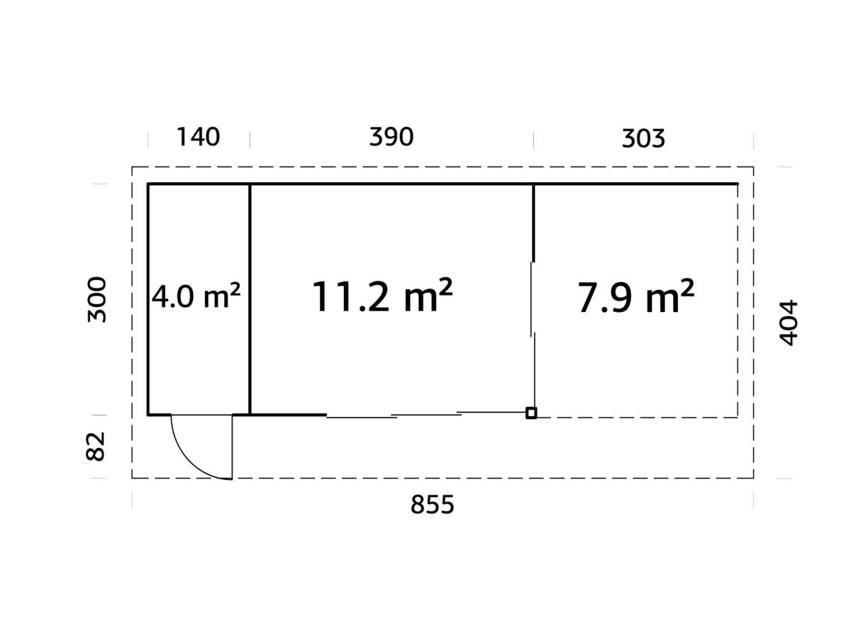 Palmako Andrea Slide Plus hagestue 15,2+7,9 m2