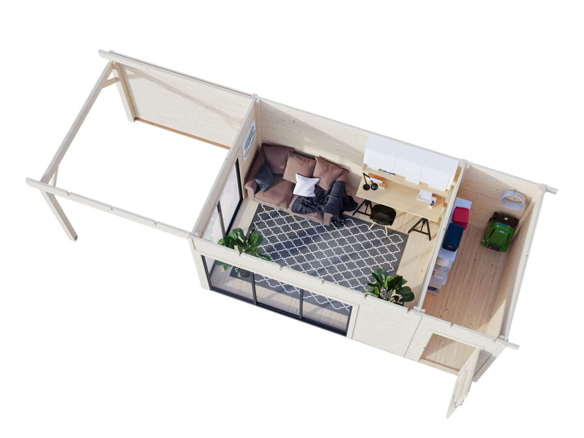 Palmako Andrea Slide Plus hagestue 15,2+7,9 m2