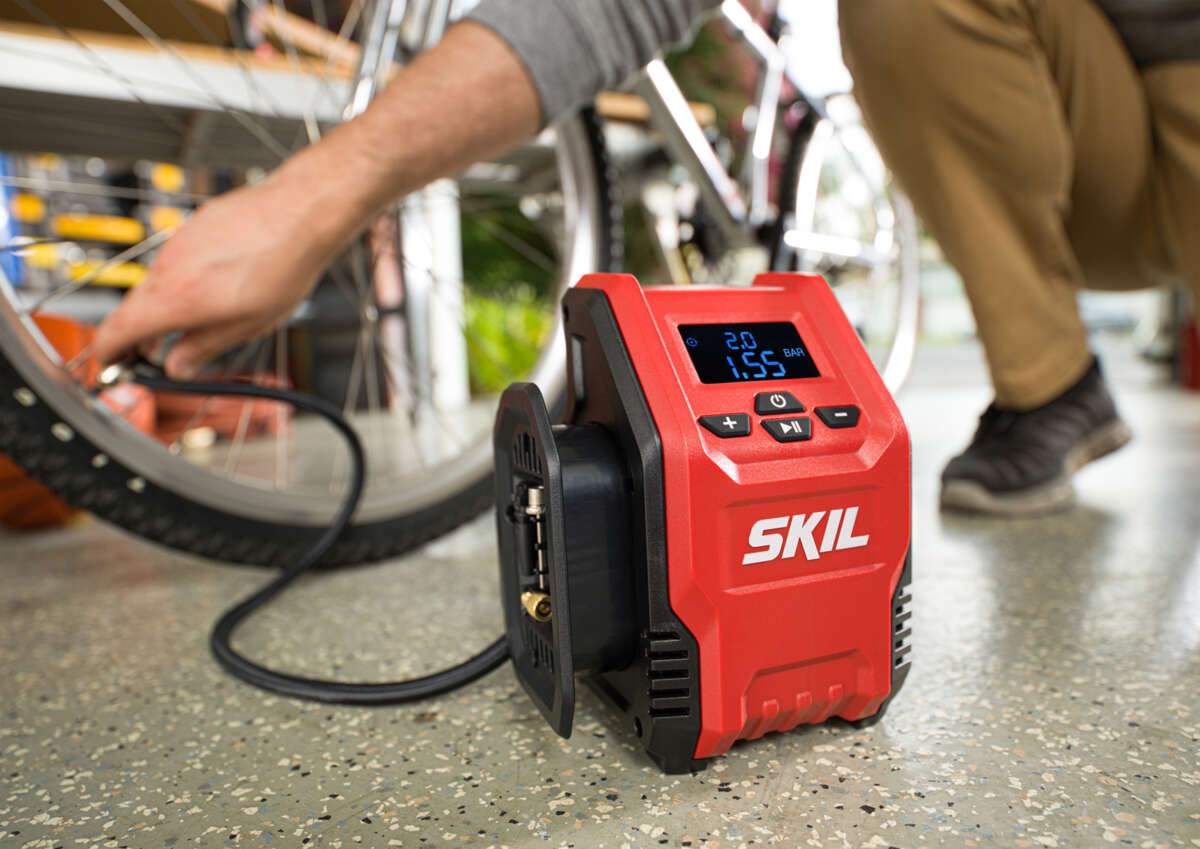 Skil 3360 DA sett med muttertrekker og luftkompressor m/batteri