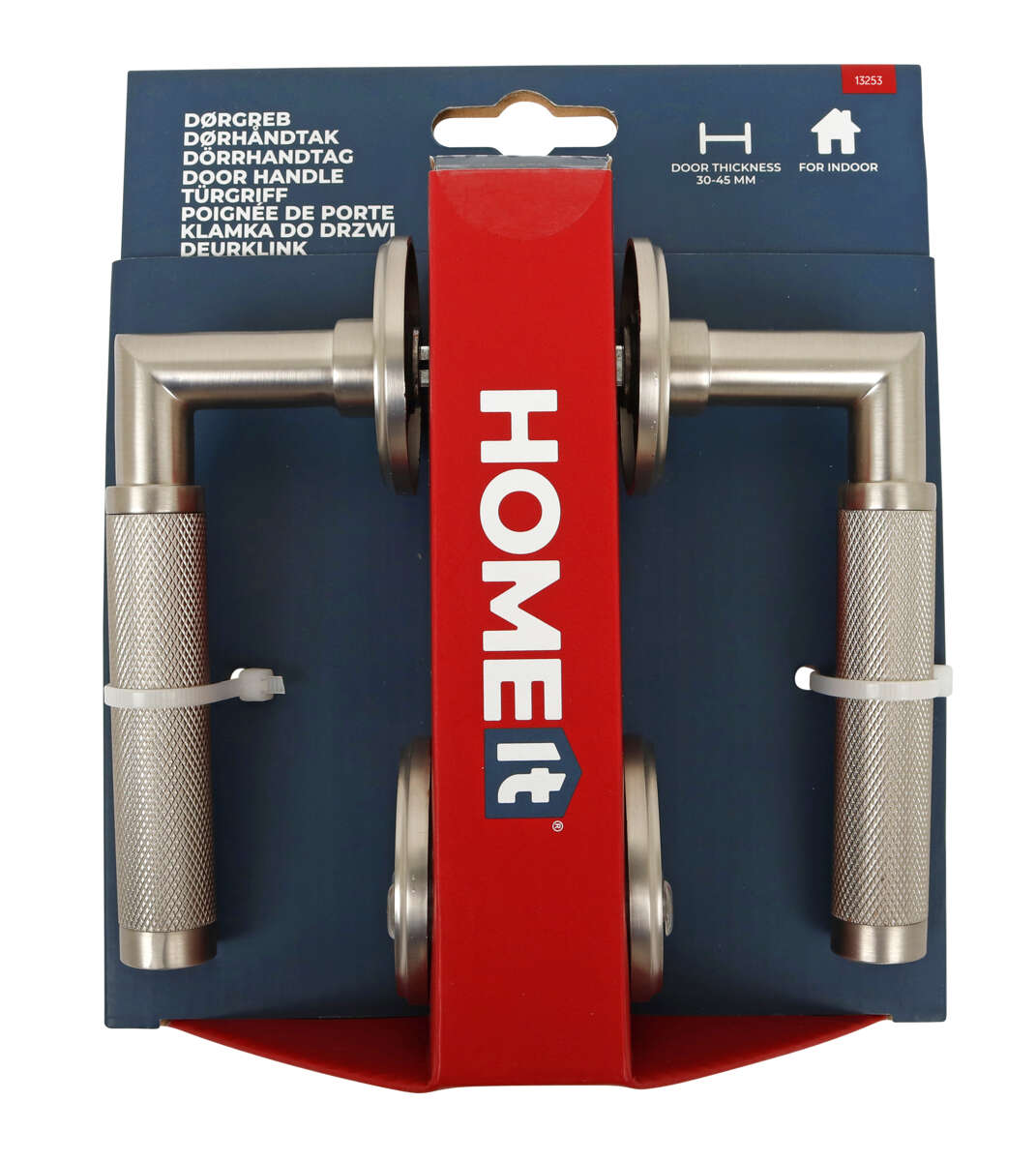 HOME It® dørhåndtak riflet L-grep, 19 mm