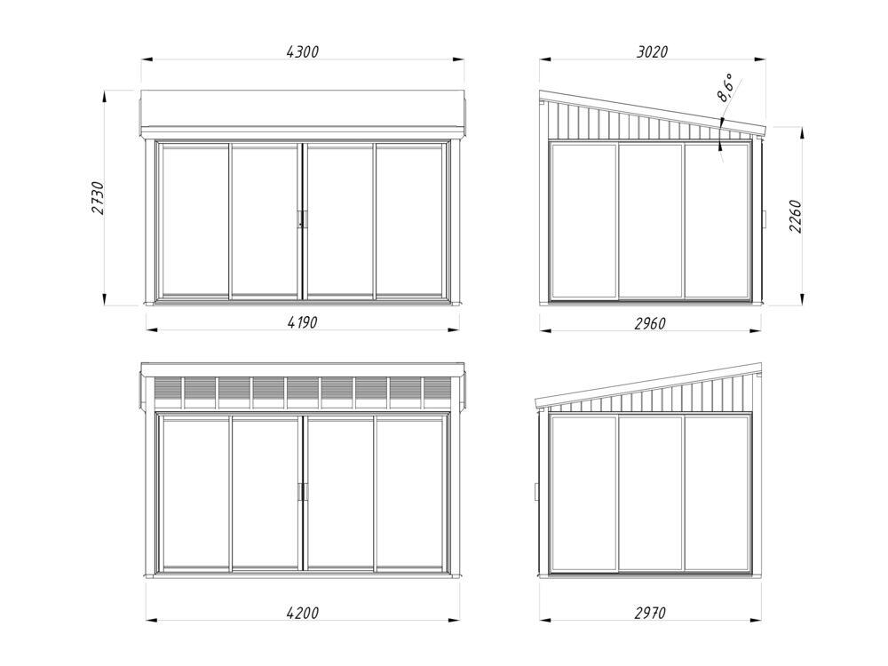 Palmako Lumi Slide hagestue 11.6 m2