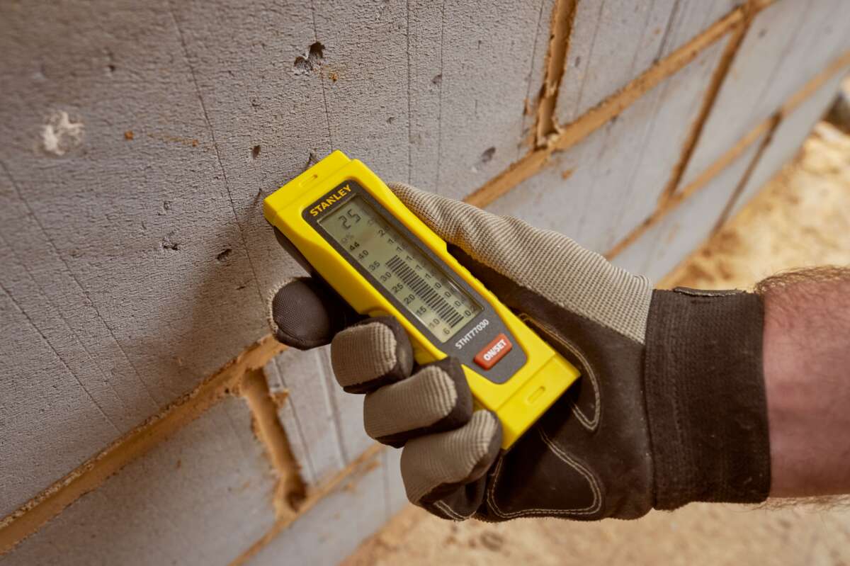 STANLEY Fuktmåler for tre og byggematerialer. LCD-skjerm.