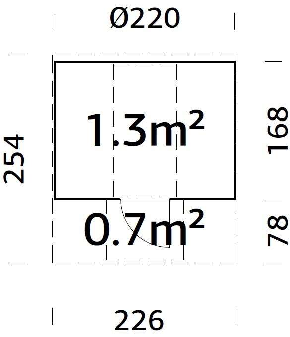 Palmako Badstutønne Anita 1,3+0,7 m2