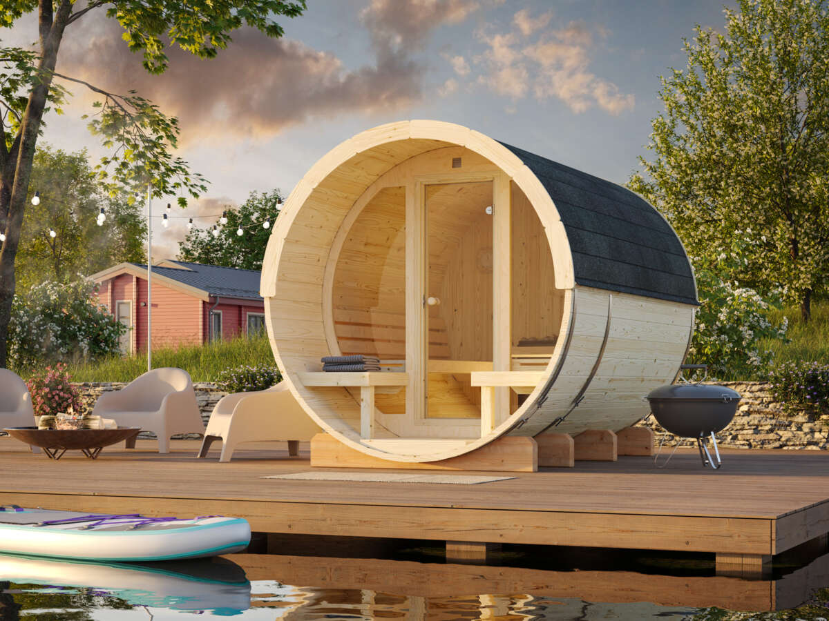 Palmako Badstutønne Anita 1.6+0.7 m2 Glassfront