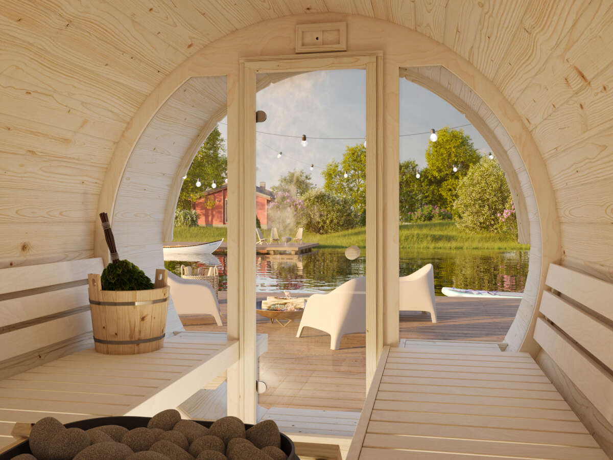 Palmako Badstutønne Anita 1.6+0.7 m2 Glassfront