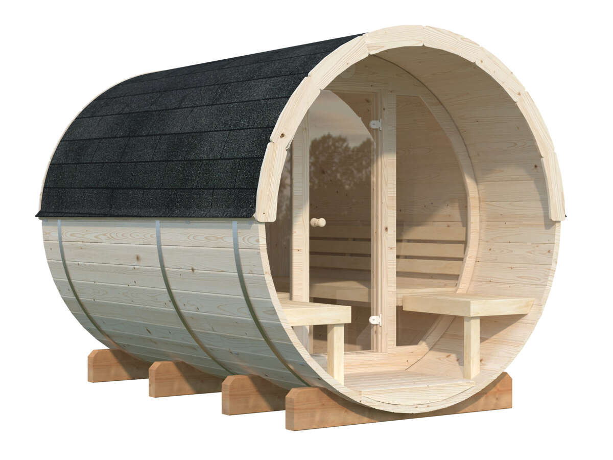 Palmako Badstutønne Anita 1.6+0.7 m2 Glassfront