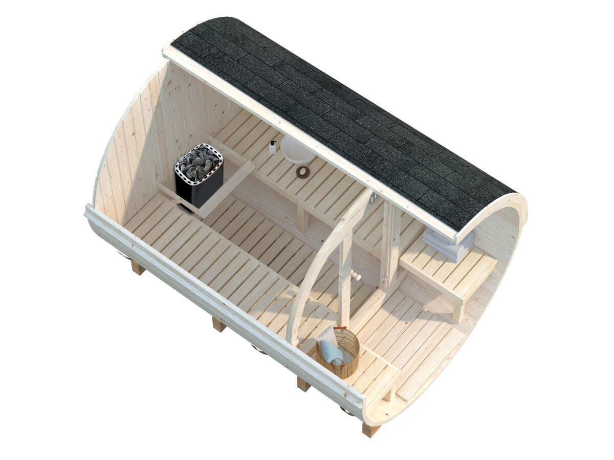 Palmako Badstutønne Anita 1.6+0.7 m2 Glassfront
