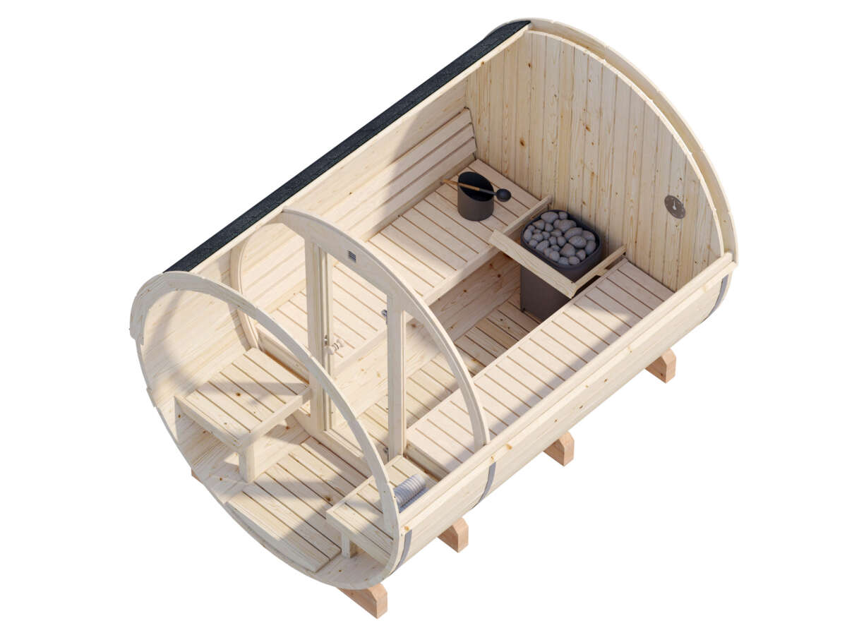 Palmako Badstutønne Anita 1.6+0.7 m2 Glassfront