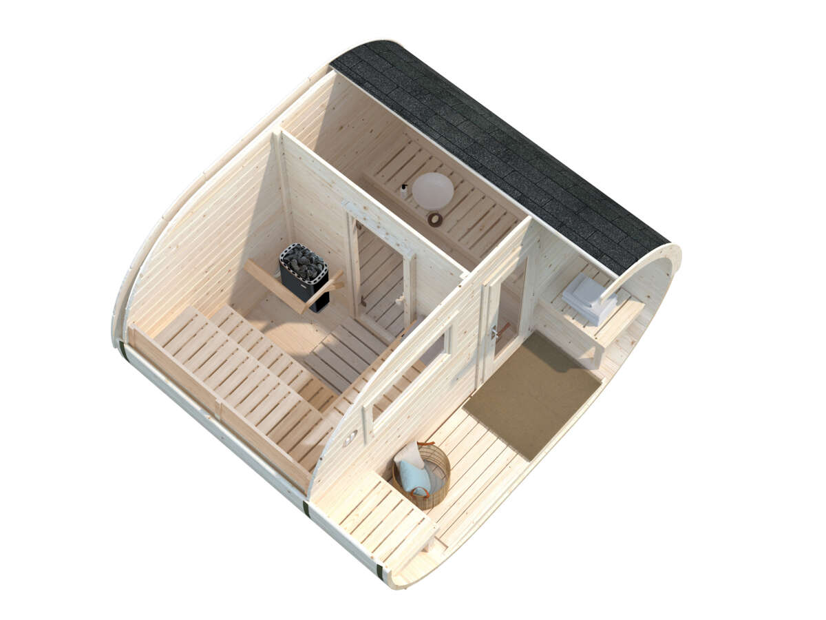 Palmako Badstutønne Anette 3,0+1,5 m2