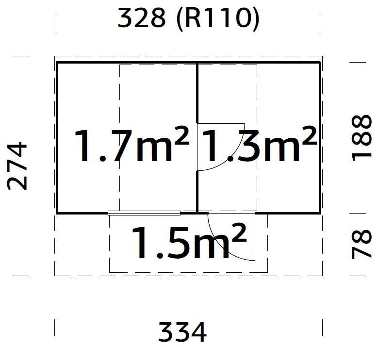 Palmako Badstutønne Anette 3,0+1,5 m2