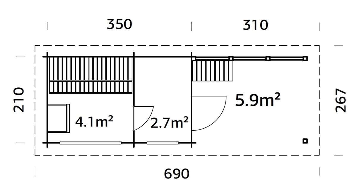 Palmako Badstuhytte Sanna 6.8+5.9 m2