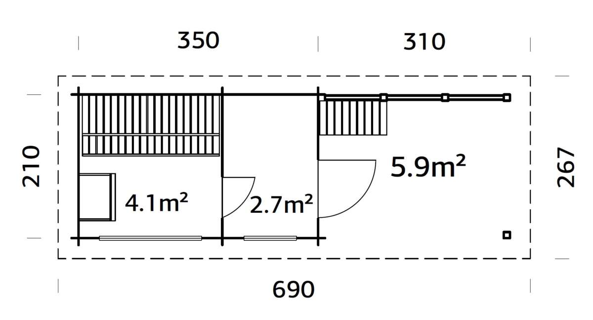 Palmako Badstuhytte Sanna 6.8+5.9 m2