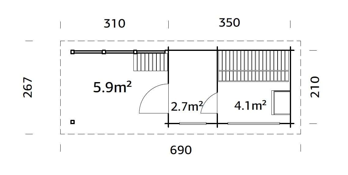 Palmako Badstuhytte Sanna 6.8+5.9 m2