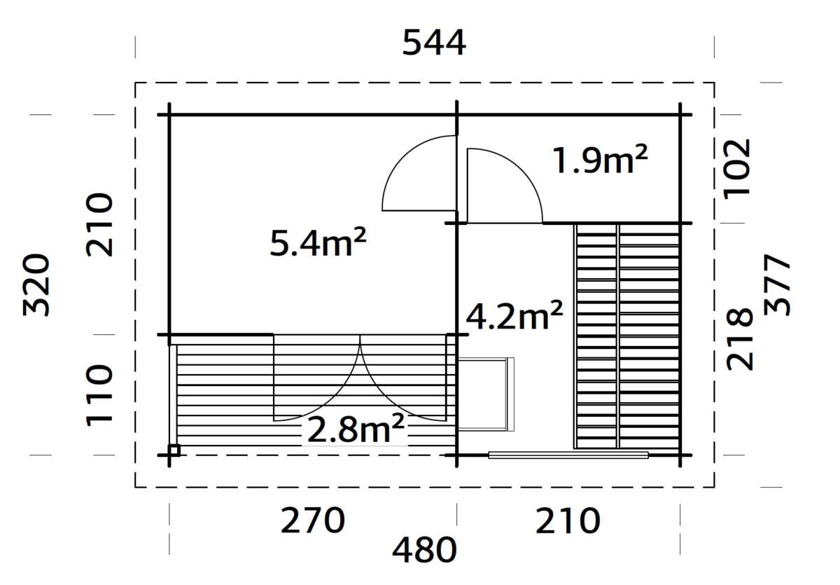 Palmako Sanna badstue 11,5 m²