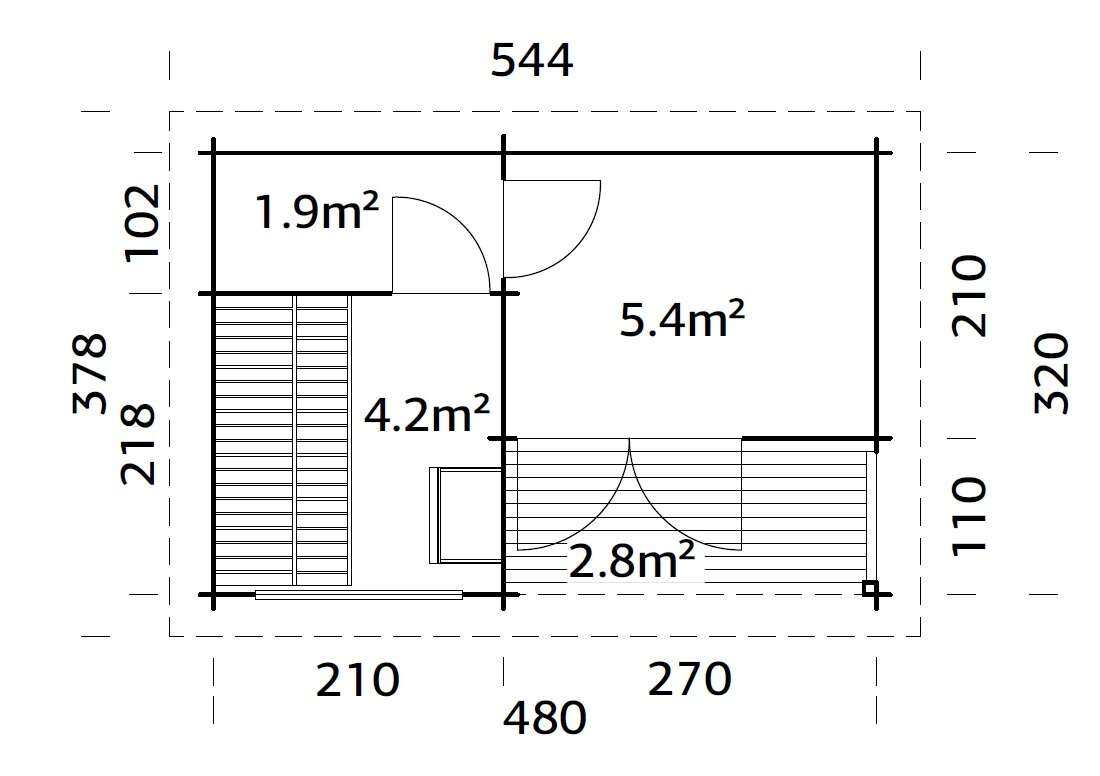 Palmako Sanna badstue 11,5 m²