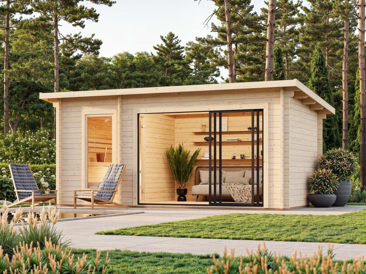 Palmako Badstue Sanna 12.8 m² m/skyvedør
