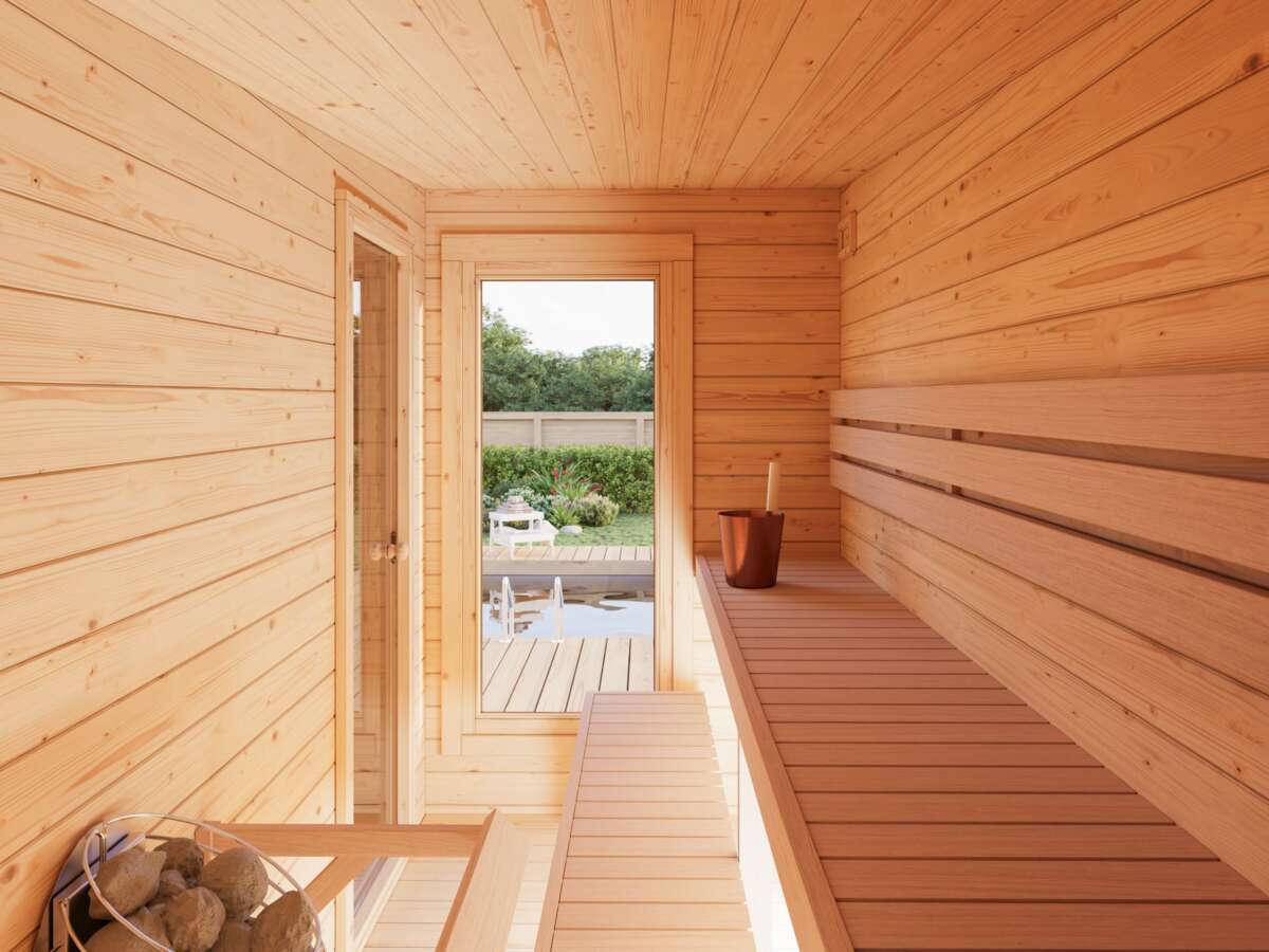 Palmako Badstue Sanna 12.8 m² m/skyvedør