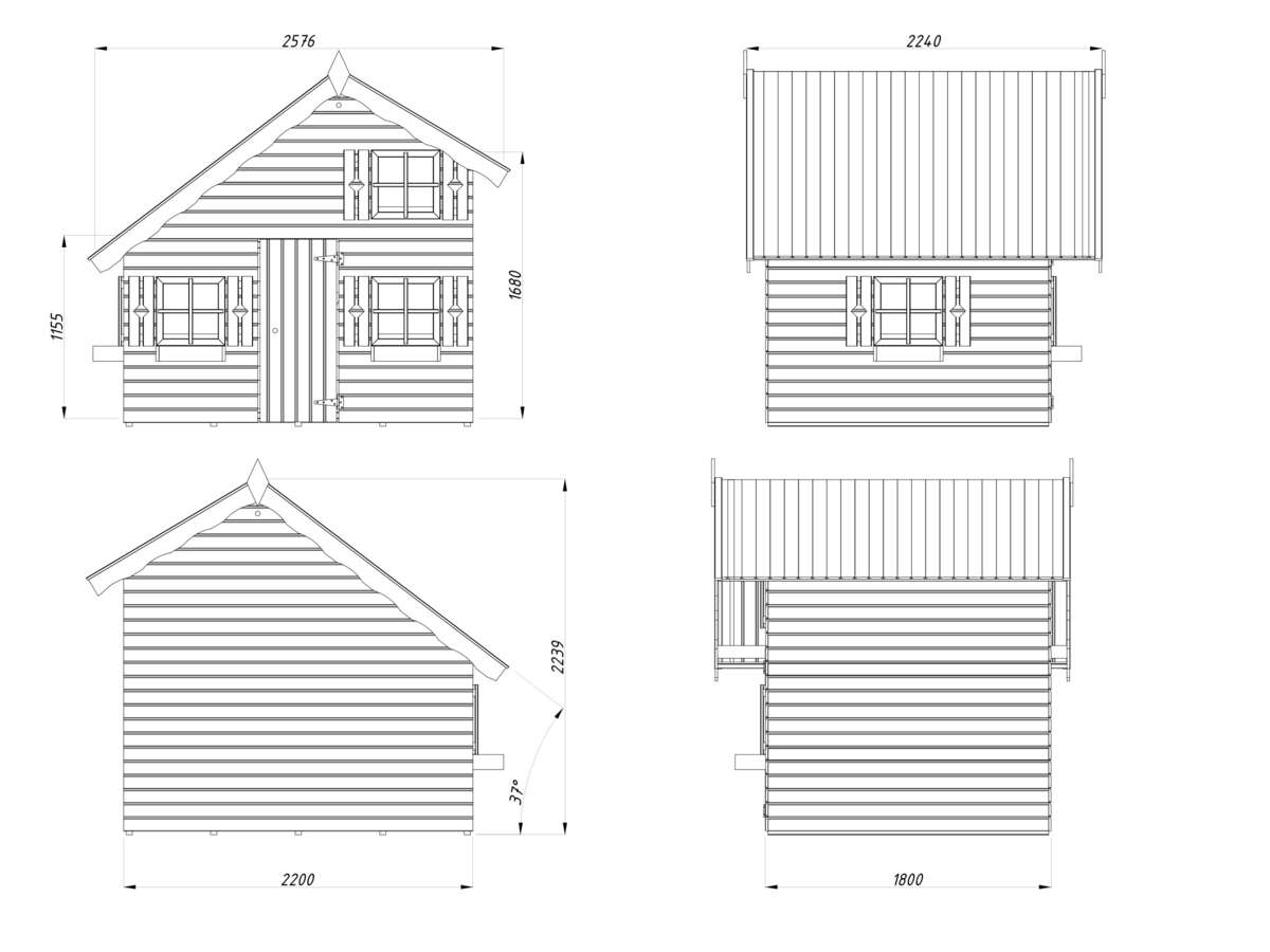 Palmako Rødhette lekehus 3,8 m2
