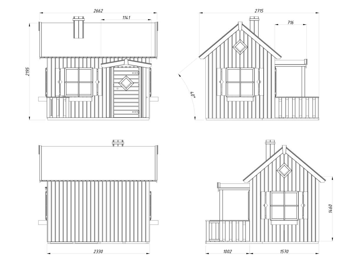 Palmako Mille lekehus m/terrasse 3,6 m²+ 2,68 m²