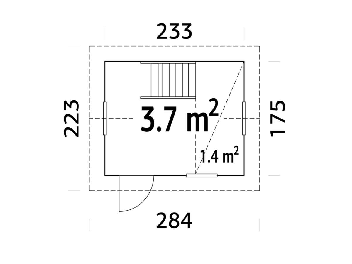 Palmako Grete lekehus m/hems 3,7 m²