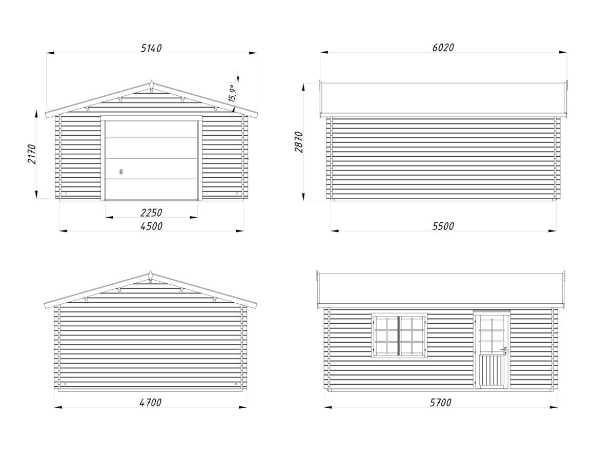 Palmako - Roger 23,9 garasjebod m/leddport