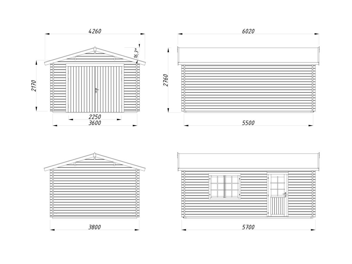 Palmako - Roger 19,0 garasjebod