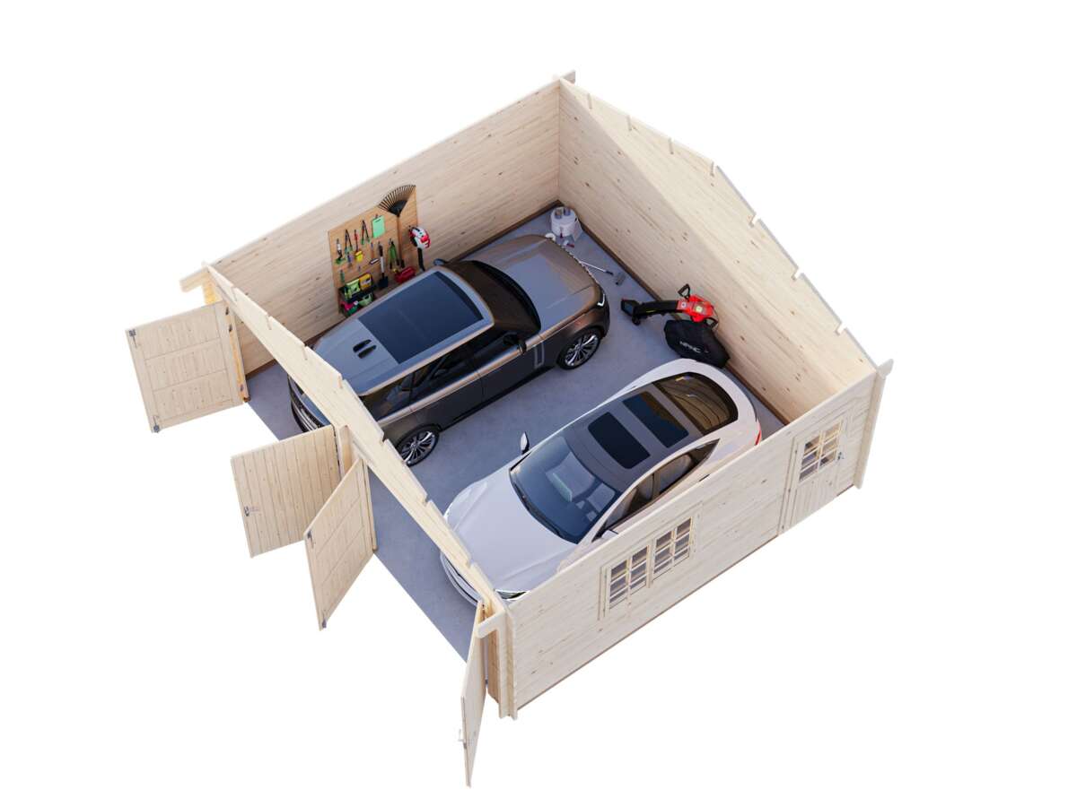 Palmako Roger 28,4 garasjebod med 2 doble porter