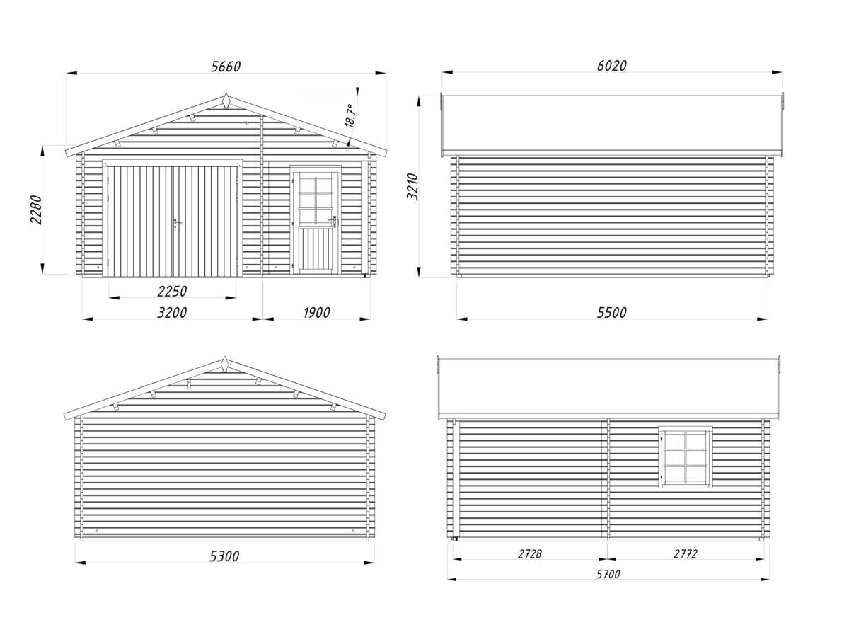 Palmako Roger 21,9+5,2 garasjebod