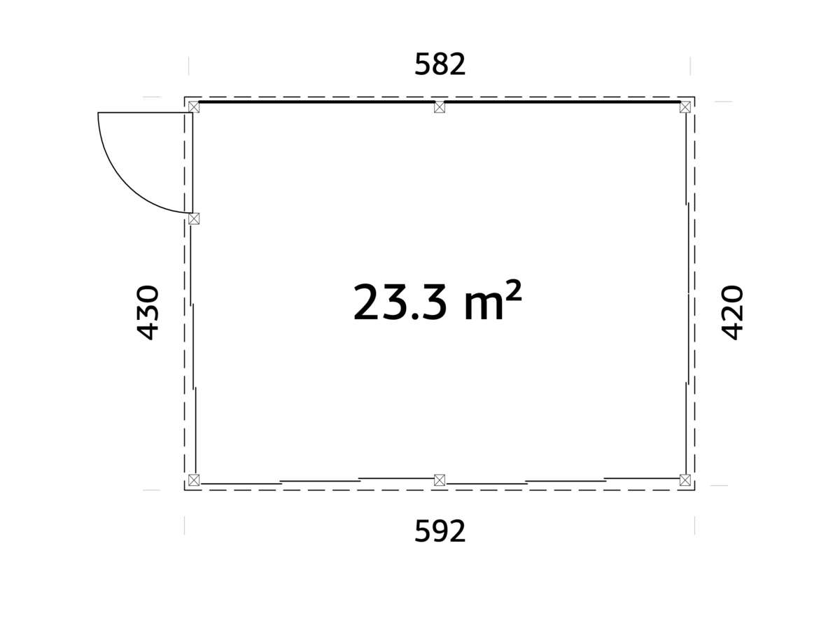 Palmako Saga Slide Plus hagestue 23.3 m2