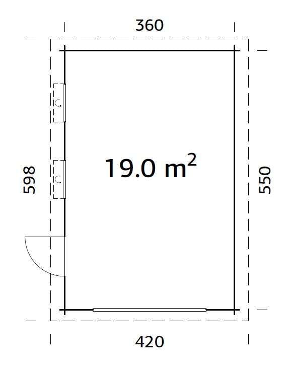 Palmako Rasmus garasjebod 19.0 uten port