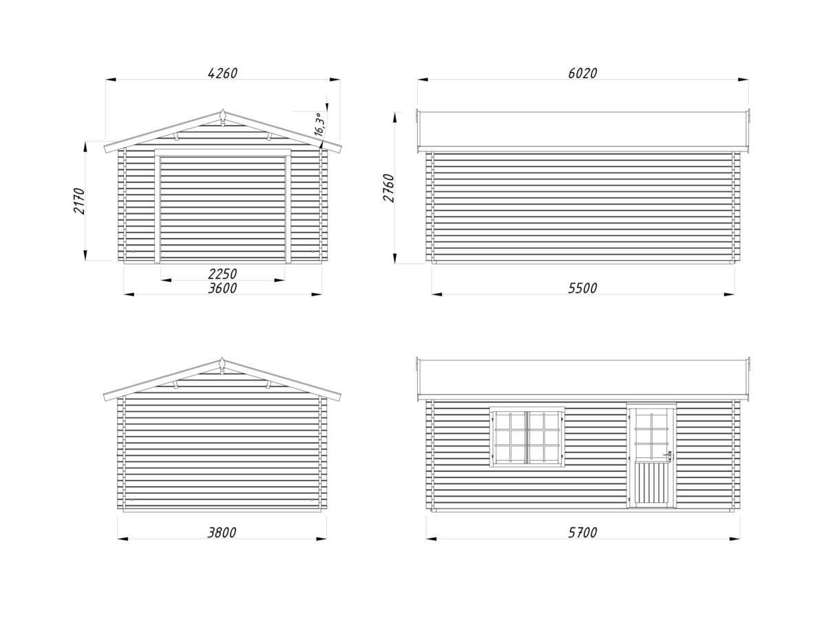 Palmako Roger 23.9 garasjebod u/port