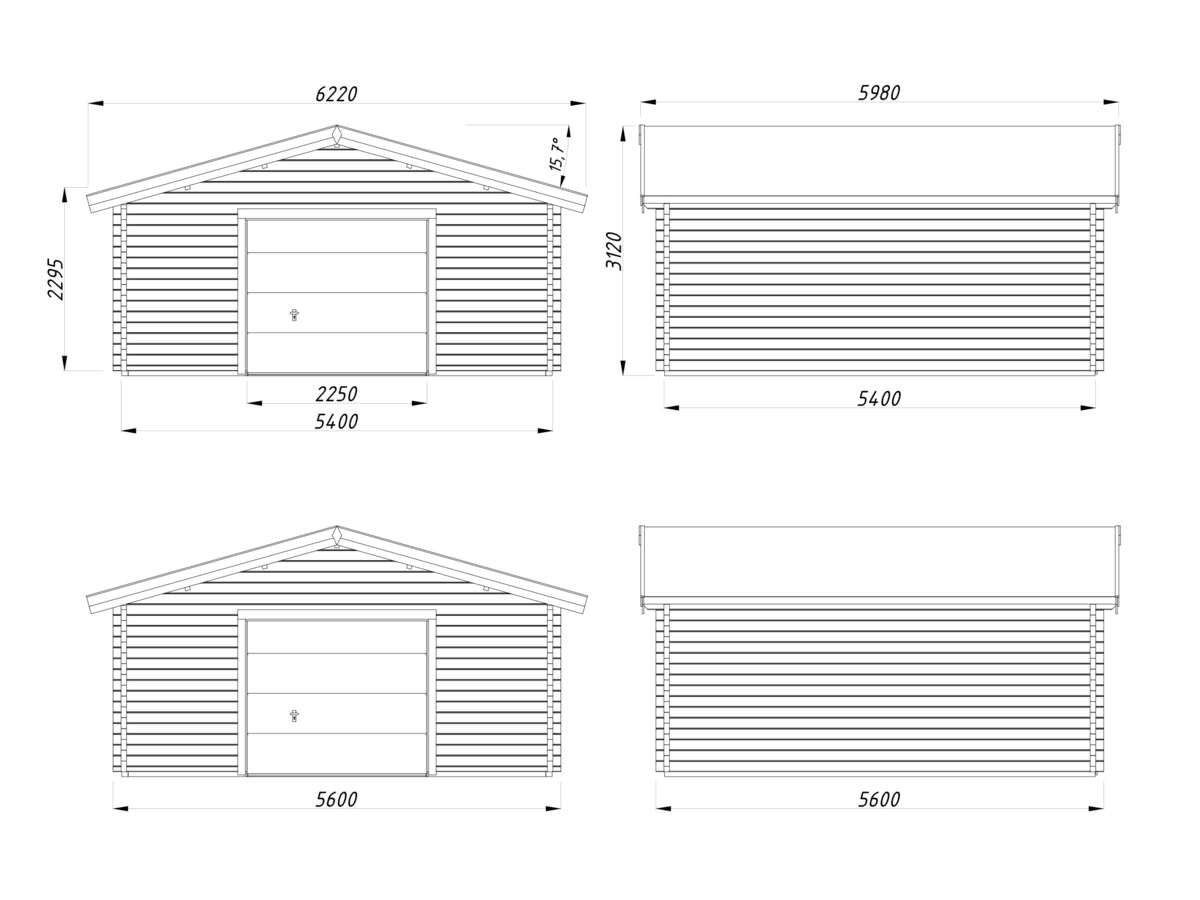 Palmako Roger 27.7 garasjebod m/leddport