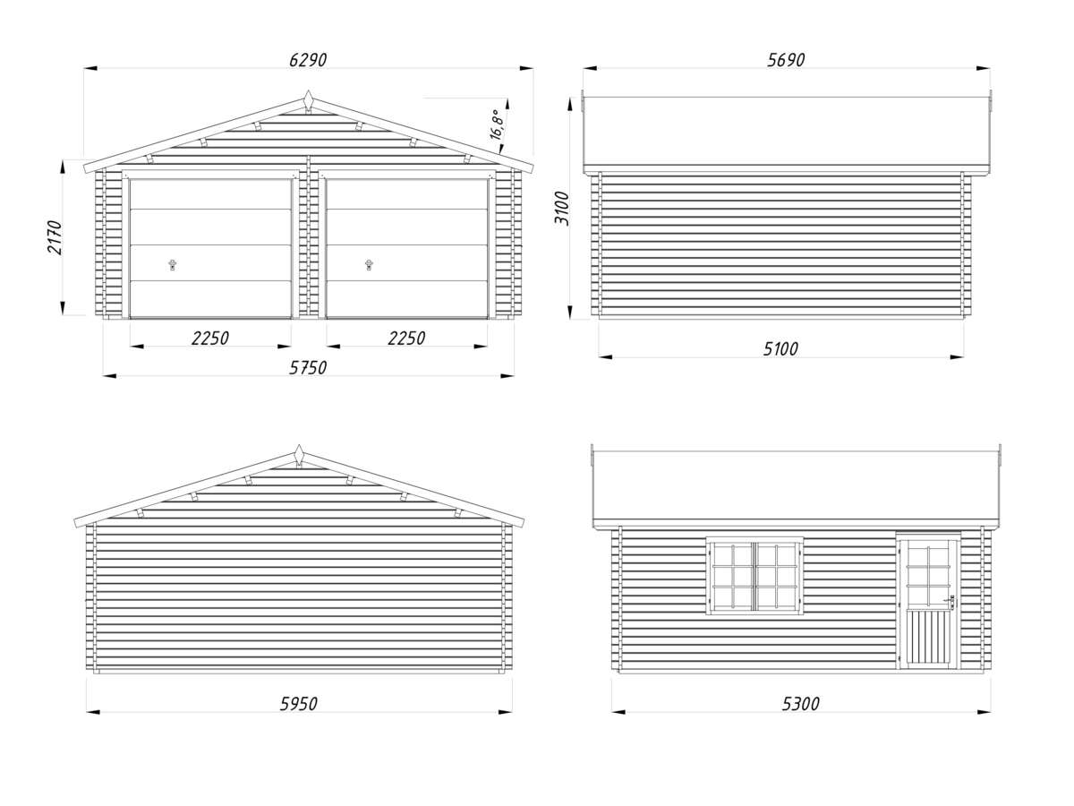 Palmako Roger 28.4 garasjebod m/leddporter