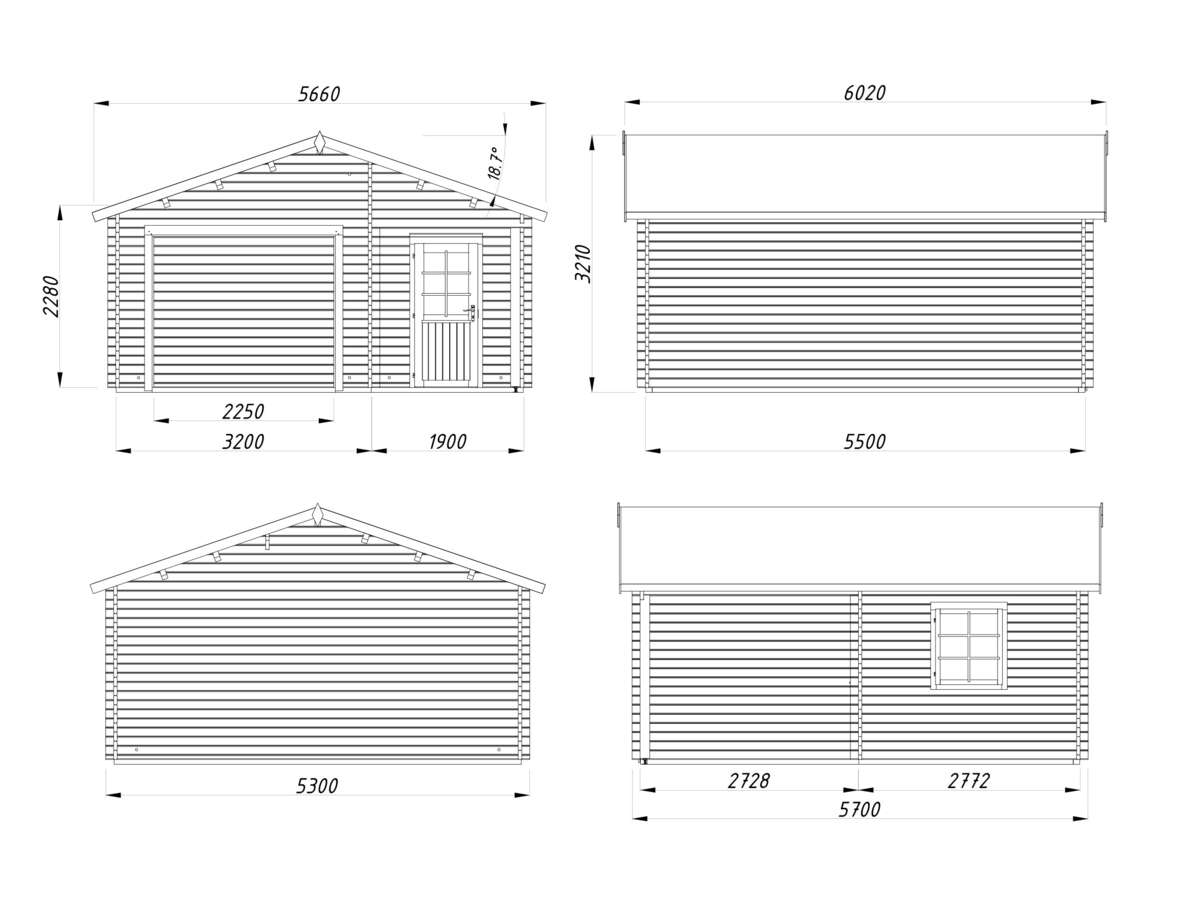 Palmako Roger 21.9+5.2 garasjebod u/port