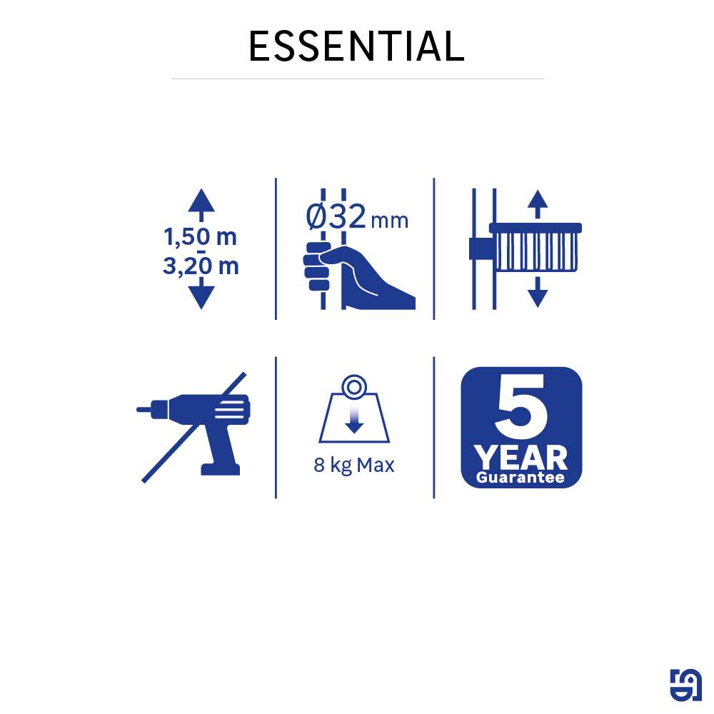 Sensea teleskopisk dusjhylle