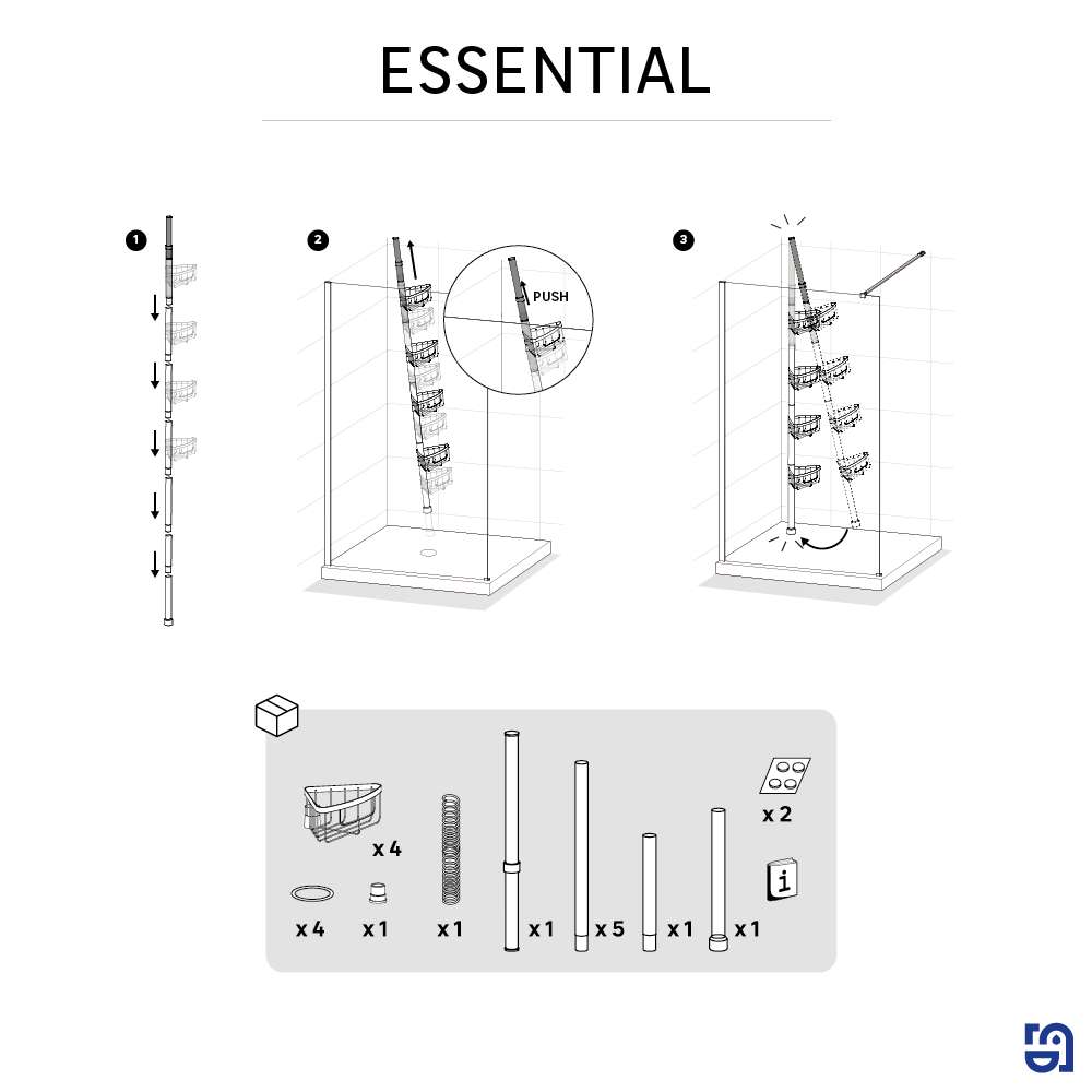 Sensea teleskopisk dusjhylle