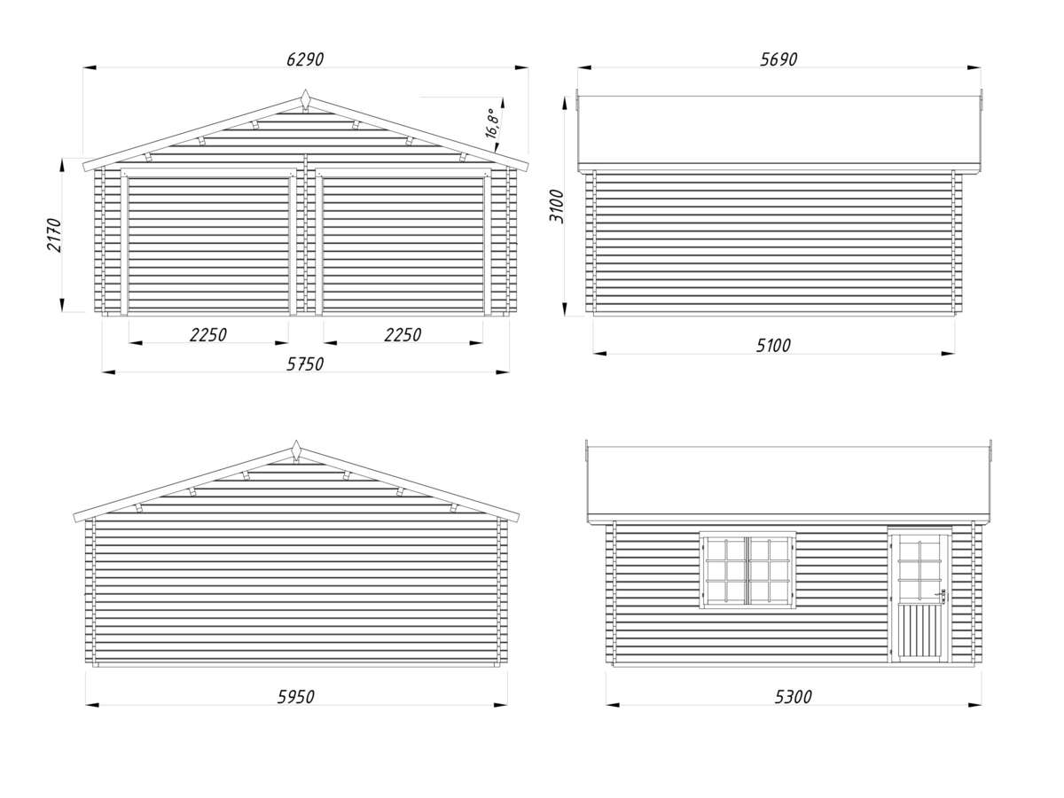 Palmako Roger 28.4 garasjebod u/port