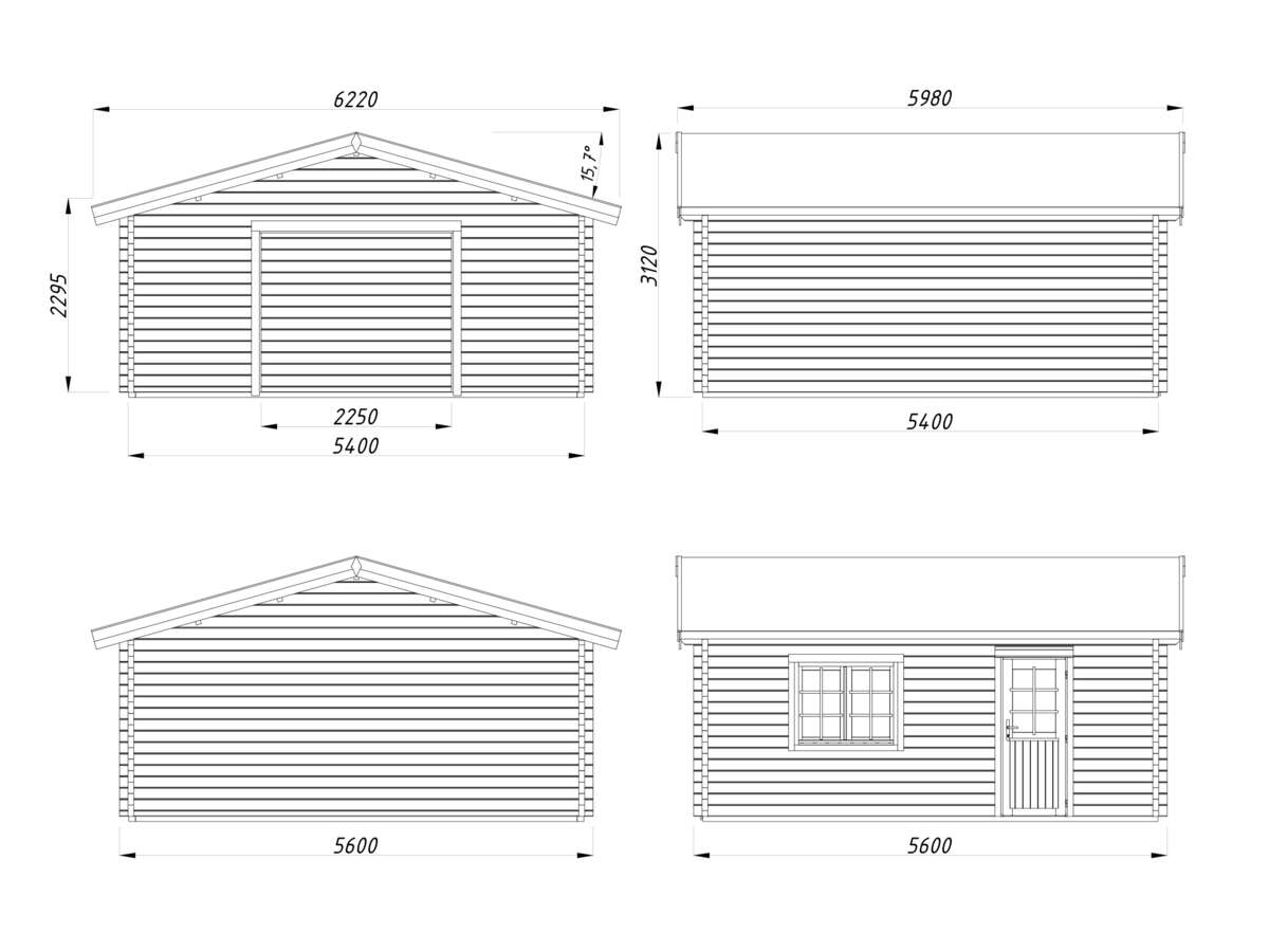 Palmako Roger 27.7 garasjebod u/port