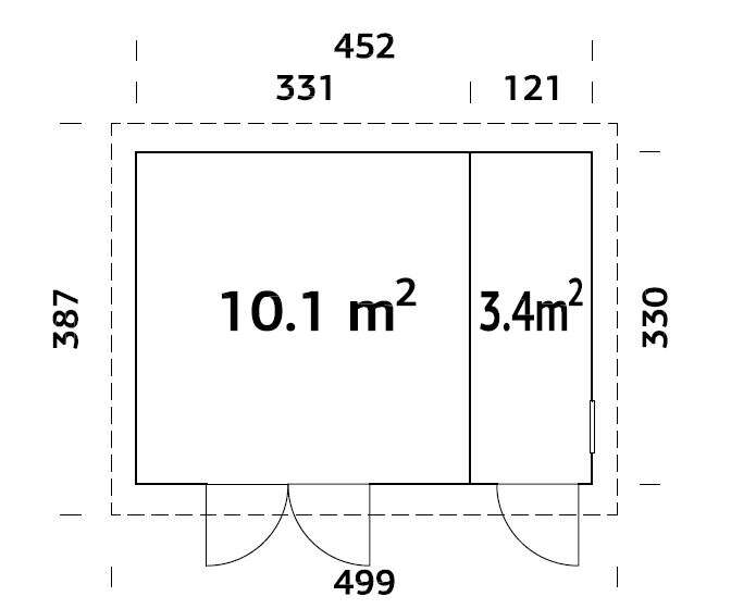 Palmako Kalle redskapsbod 13,5 m2