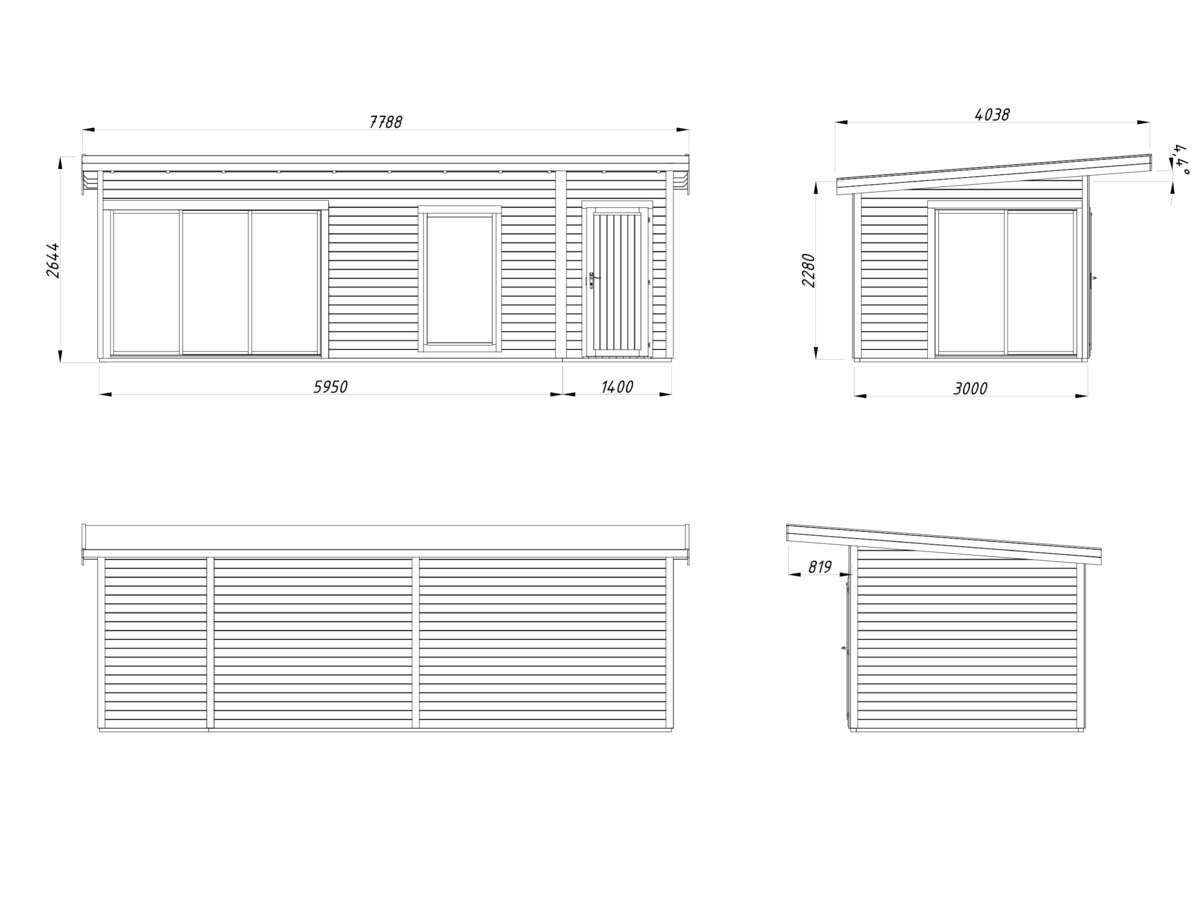 Palmako Andrea Slide Plus hagestue 21,1 m2