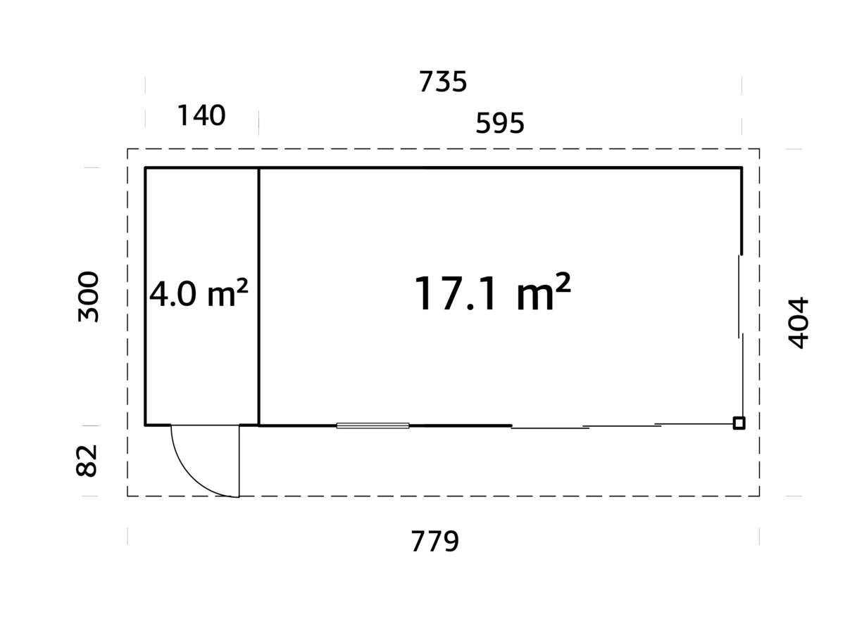Palmako Andrea Slide Plus hagestue 21,1 m2