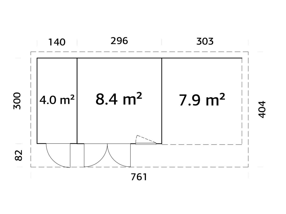 Palmako Aurelia gjestehytte 12,4+7,9 m2
