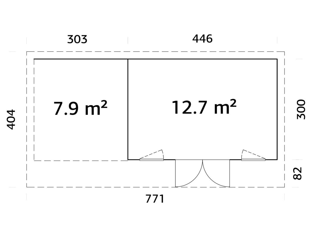 Palmako Aurelia gjestehytte 12,7+7,9 m2