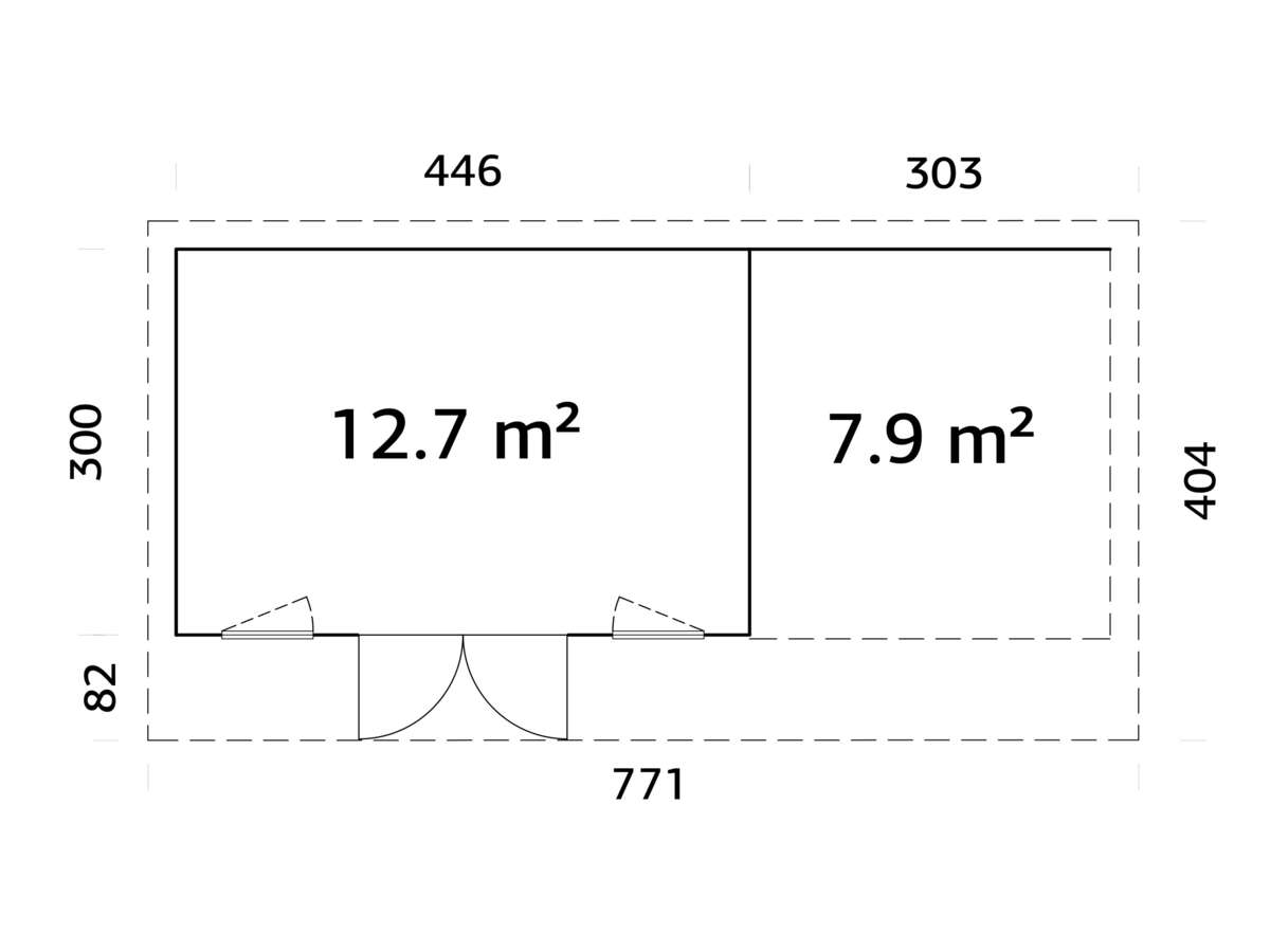 Palmako Aurelia gjestehytte 12,7+7,9 m2