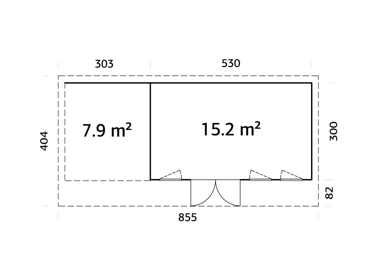 Palmako Aurelia gjestehytte 15,2+7,9 m2