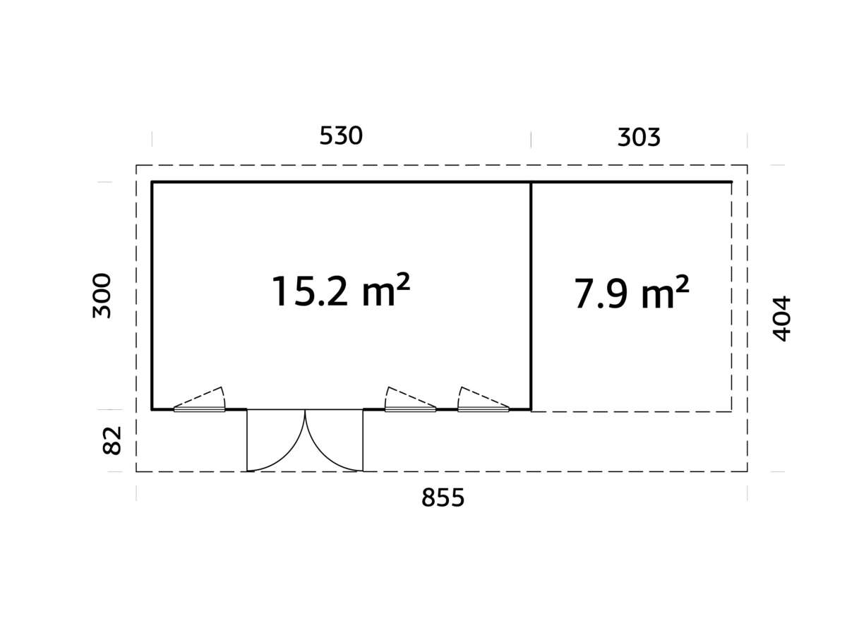 Palmako Aurelia gjestehytte 15,2+7,9 m2