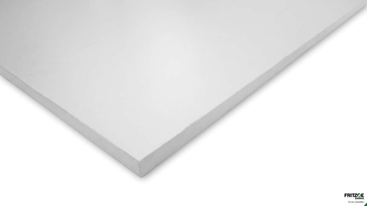 Fritzøe melamin Level hvit K4S hobbyplate 18X600X1200 mm